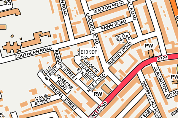 E13 9DF map - OS OpenMap – Local (Ordnance Survey)