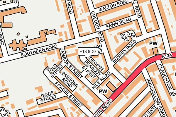 E13 9DG map - OS OpenMap – Local (Ordnance Survey)