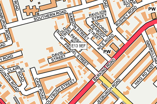 E13 9EF map - OS OpenMap – Local (Ordnance Survey)