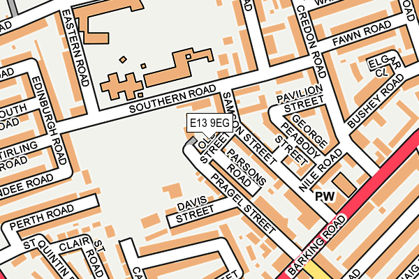 E13 9EG map - OS OpenMap – Local (Ordnance Survey)