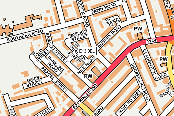 E13 9EL map - OS OpenMap – Local (Ordnance Survey)