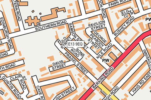 E13 9EQ map - OS OpenMap – Local (Ordnance Survey)