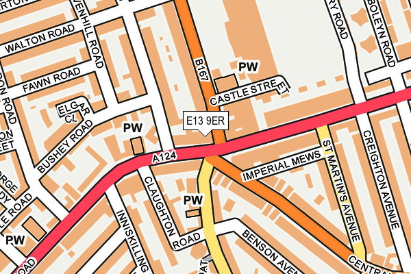 E13 9ER map - OS OpenMap – Local (Ordnance Survey)