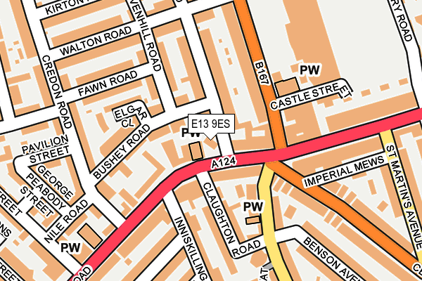 E13 9ES map - OS OpenMap – Local (Ordnance Survey)