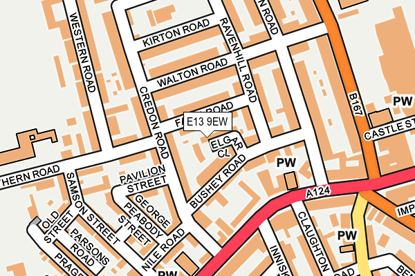 E13 9EW map - OS OpenMap – Local (Ordnance Survey)