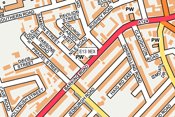 E13 9EX map - OS OpenMap – Local (Ordnance Survey)
