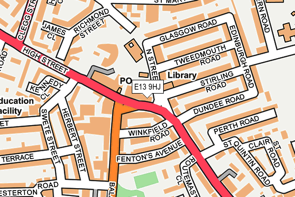 E13 9HJ map - OS OpenMap – Local (Ordnance Survey)