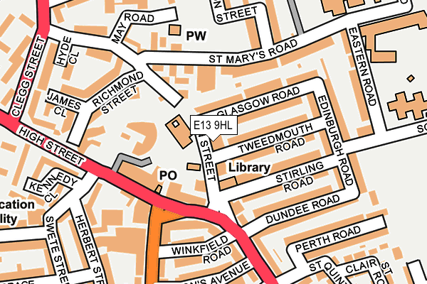 E13 9HL map - OS OpenMap – Local (Ordnance Survey)