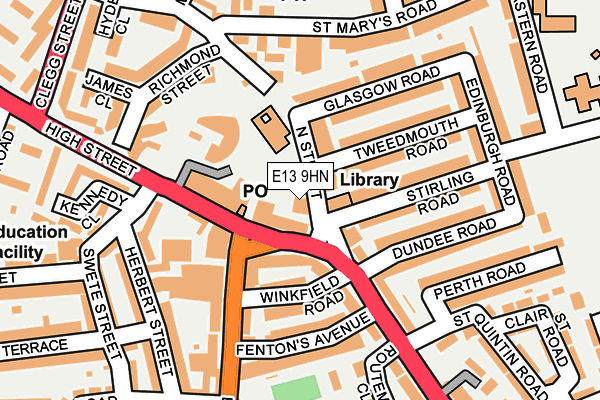 E13 9HN map - OS OpenMap – Local (Ordnance Survey)