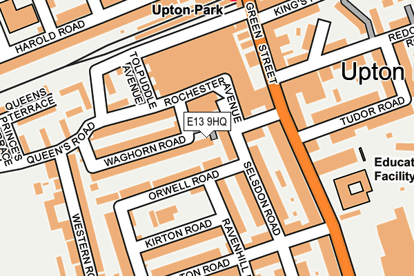 E13 9HQ map - OS OpenMap – Local (Ordnance Survey)