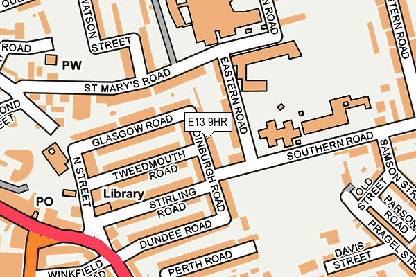 E13 9HR map - OS OpenMap – Local (Ordnance Survey)