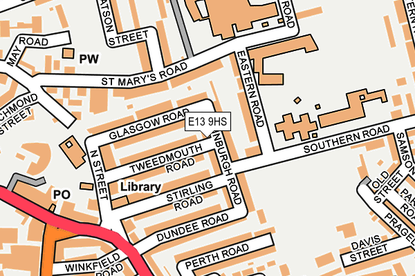 E13 9HS map - OS OpenMap – Local (Ordnance Survey)