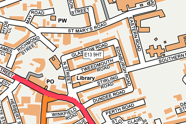 E13 9HT map - OS OpenMap – Local (Ordnance Survey)