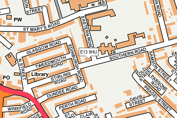 E13 9HU map - OS OpenMap – Local (Ordnance Survey)