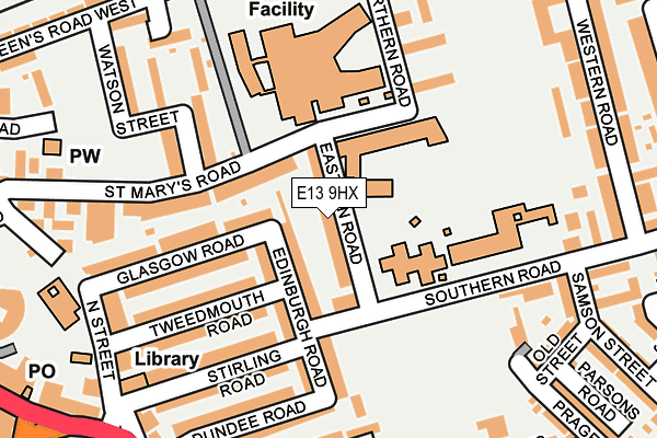 E13 9HX map - OS OpenMap – Local (Ordnance Survey)