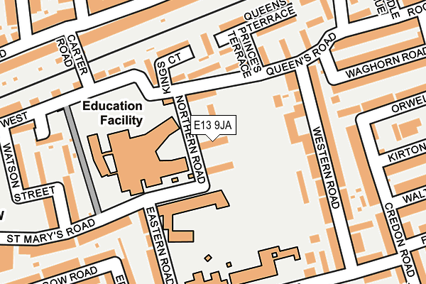 E13 9JA map - OS OpenMap – Local (Ordnance Survey)