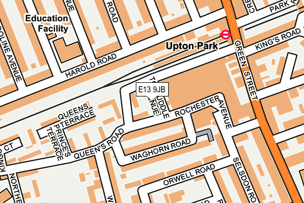 E13 9JB map - OS OpenMap – Local (Ordnance Survey)