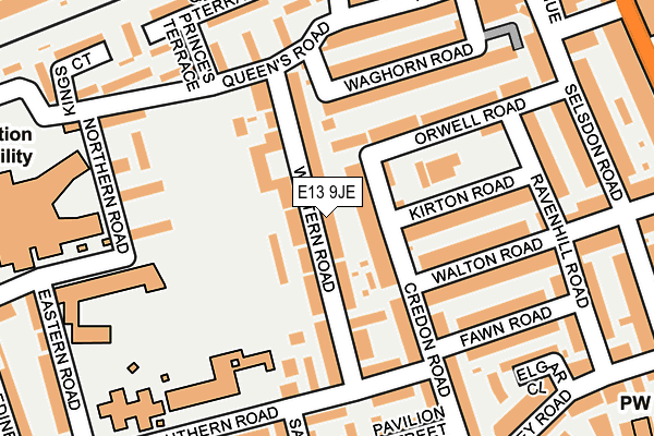 E13 9JE map - OS OpenMap – Local (Ordnance Survey)
