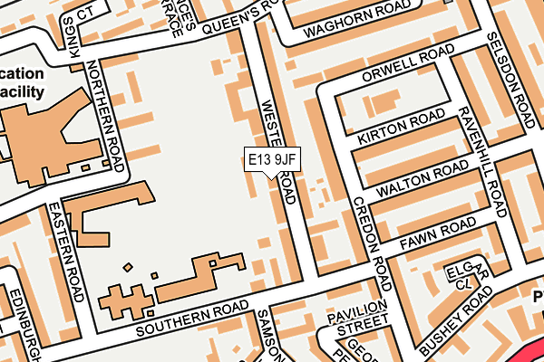 E13 9JF map - OS OpenMap – Local (Ordnance Survey)