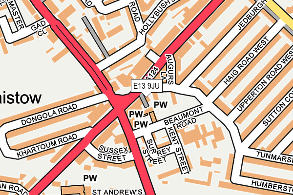 E13 9JU map - OS OpenMap – Local (Ordnance Survey)