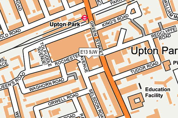 E13 9JW map - OS OpenMap – Local (Ordnance Survey)