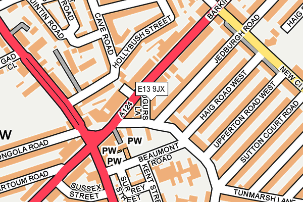 E13 9JX map - OS OpenMap – Local (Ordnance Survey)