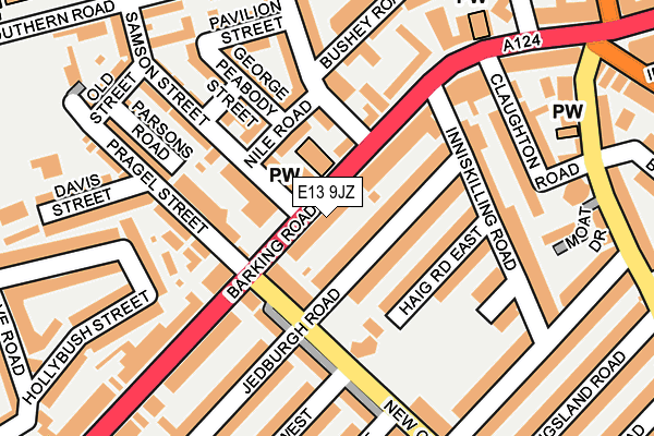 E13 9JZ map - OS OpenMap – Local (Ordnance Survey)