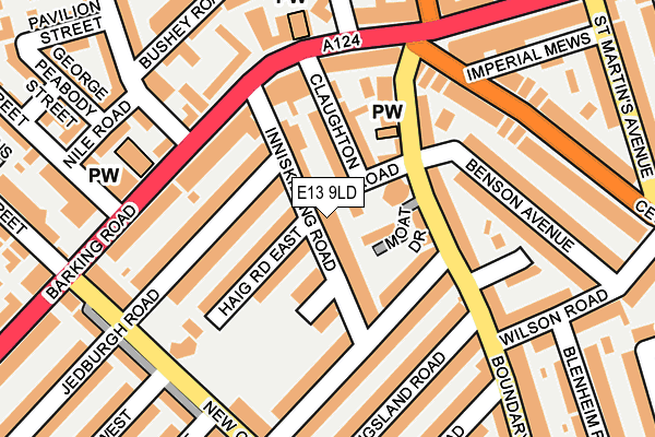 E13 9LD map - OS OpenMap – Local (Ordnance Survey)
