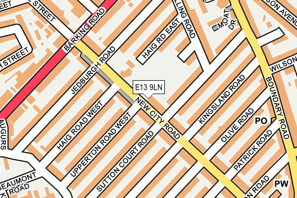 E13 9LN map - OS OpenMap – Local (Ordnance Survey)