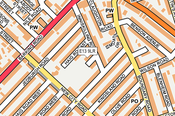 E13 9LR map - OS OpenMap – Local (Ordnance Survey)