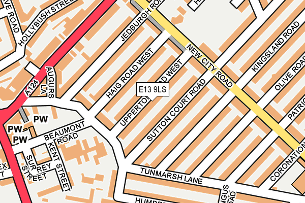 E13 9LS map - OS OpenMap – Local (Ordnance Survey)