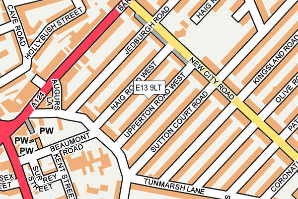 E13 9LT map - OS OpenMap – Local (Ordnance Survey)