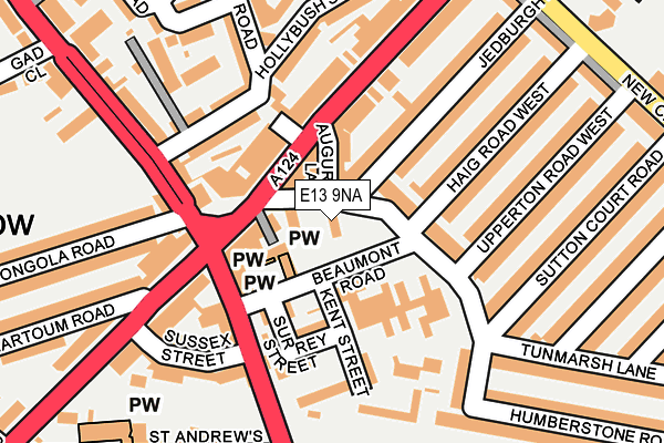 E13 9NA map - OS OpenMap – Local (Ordnance Survey)