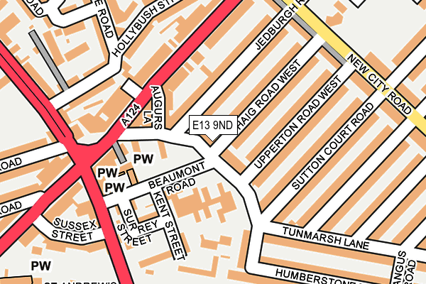 E13 9ND map - OS OpenMap – Local (Ordnance Survey)