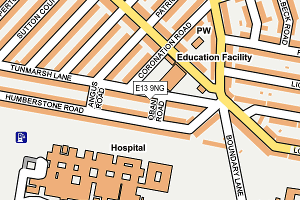 E13 9NG map - OS OpenMap – Local (Ordnance Survey)