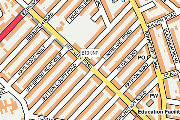 E13 9NP map - OS OpenMap – Local (Ordnance Survey)