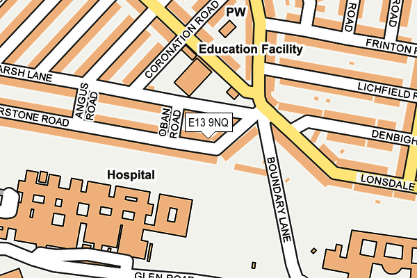 E13 9NQ map - OS OpenMap – Local (Ordnance Survey)