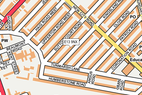 E13 9NX map - OS OpenMap – Local (Ordnance Survey)