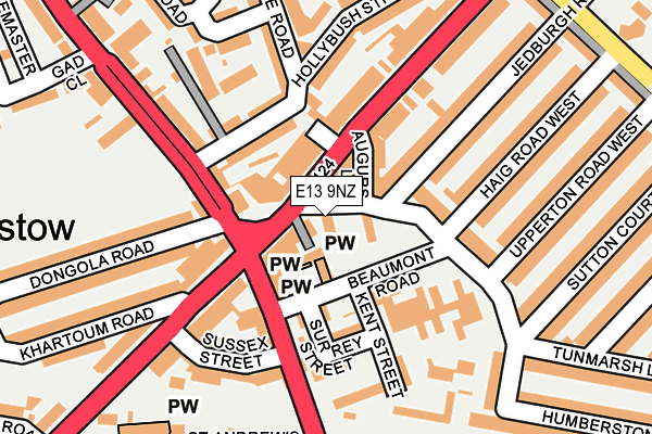 E13 9NZ map - OS OpenMap – Local (Ordnance Survey)