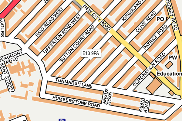 E13 9PA map - OS OpenMap – Local (Ordnance Survey)