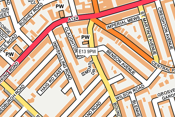 E13 9PW map - OS OpenMap – Local (Ordnance Survey)