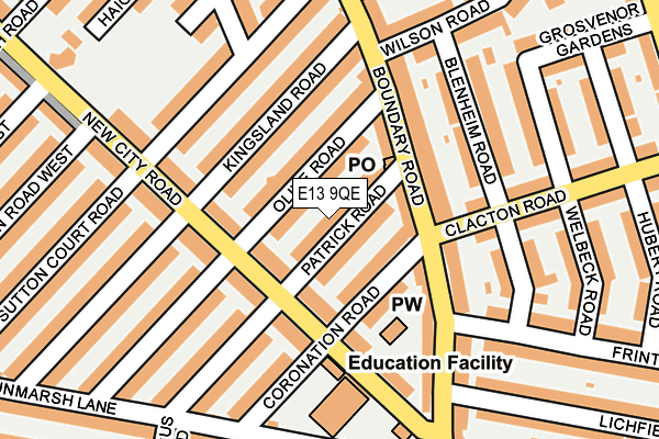 E13 9QE map - OS OpenMap – Local (Ordnance Survey)