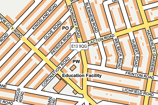 E13 9QG map - OS OpenMap – Local (Ordnance Survey)