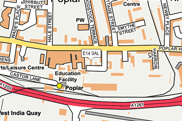 E14 0AL map - OS OpenMap – Local (Ordnance Survey)