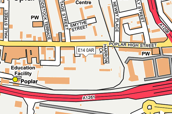 E14 0AR map - OS OpenMap – Local (Ordnance Survey)