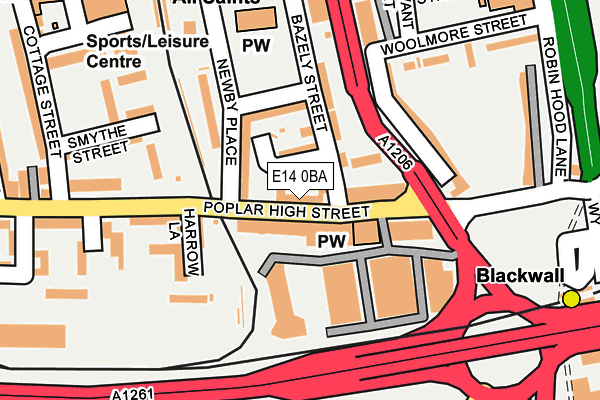 E14 0BA map - OS OpenMap – Local (Ordnance Survey)