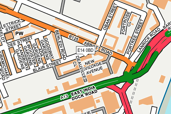 E14 0BD map - OS OpenMap – Local (Ordnance Survey)