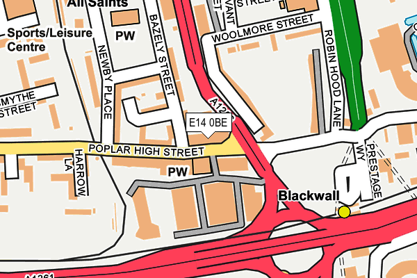 E14 0BE map - OS OpenMap – Local (Ordnance Survey)