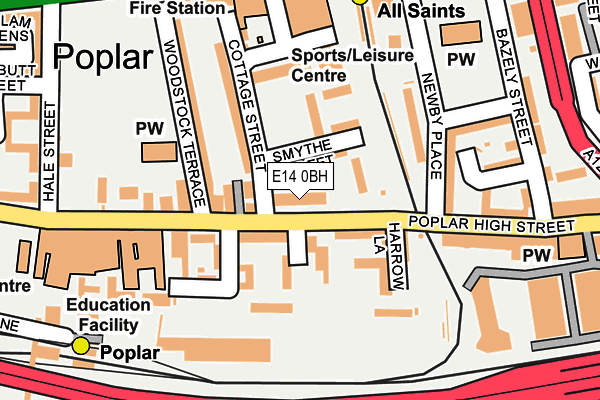 E14 0BH map - OS OpenMap – Local (Ordnance Survey)