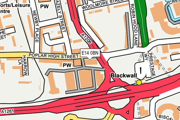 E14 0BN map - OS OpenMap – Local (Ordnance Survey)